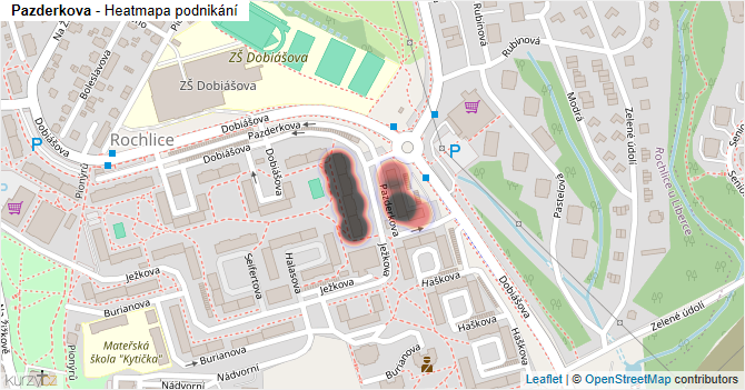 Pazderkova - mapa podnikání