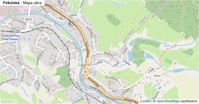 Pekelská - mapa ulice