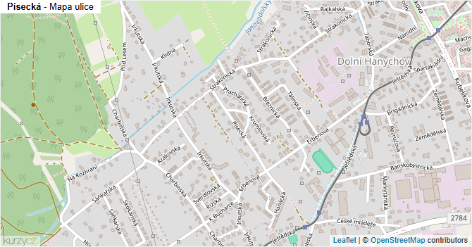 Písecká - mapa ulice