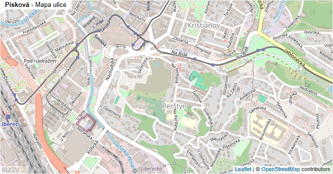 Písková - mapa ulice