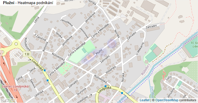 Plužní - mapa podnikání