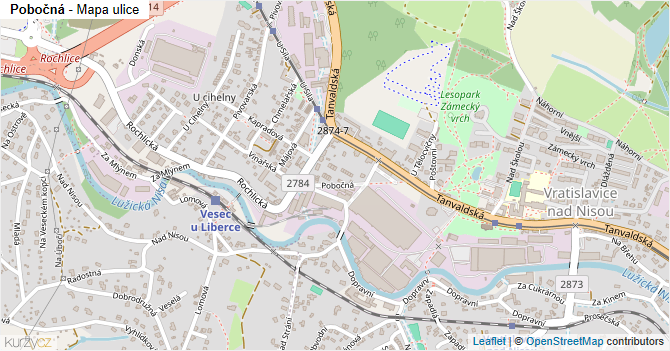 Pobočná - mapa ulice