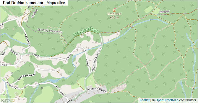 Pod Dračím kamenem - mapa ulice