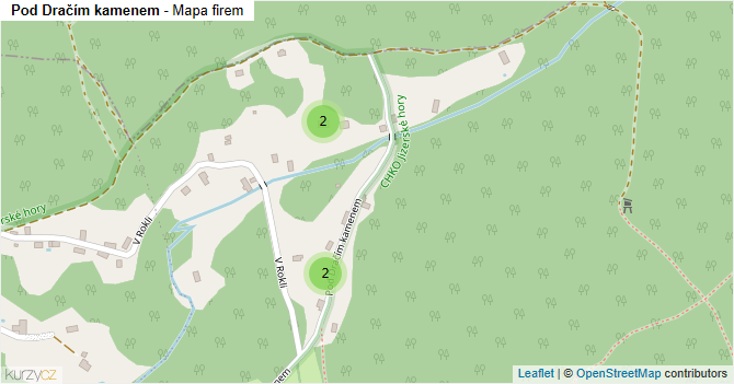 Pod Dračím kamenem - mapa firem