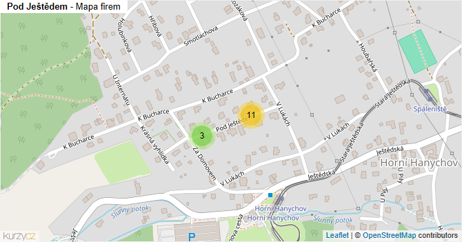 Pod Ještědem - mapa firem