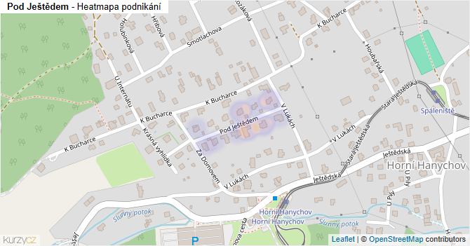 Pod Ještědem - mapa podnikání