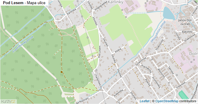 Pod Lesem - mapa ulice