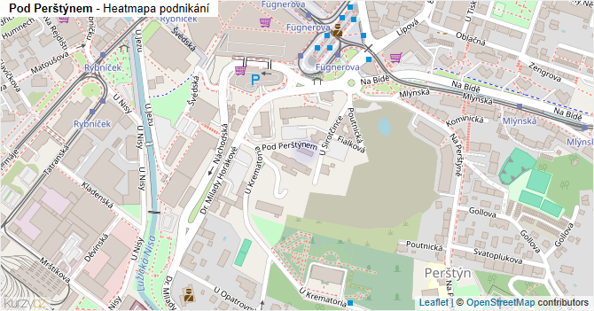 Pod Perštýnem - mapa podnikání