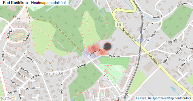 Pod Rušičkou - mapa podnikání