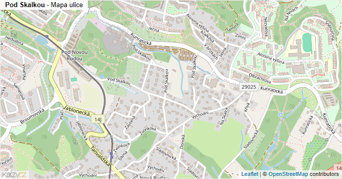 Pod Skalkou - mapa ulice