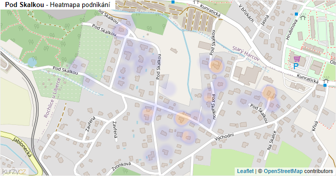 Pod Skalkou - mapa podnikání