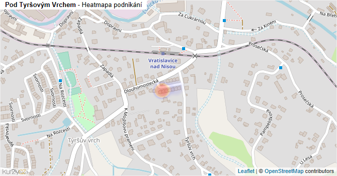 Pod Tyršovým Vrchem - mapa podnikání