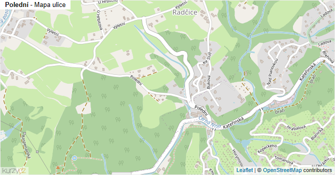Polední - mapa ulice