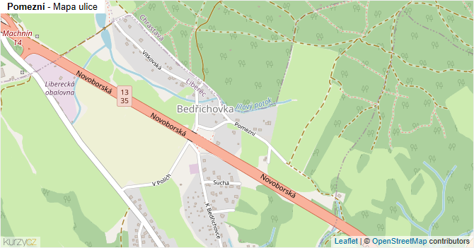 Pomezní - mapa ulice
