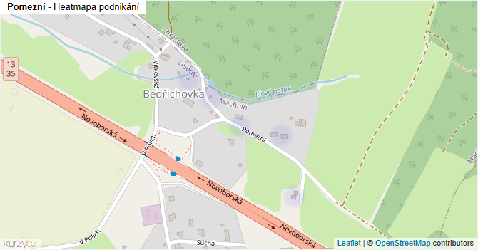 Pomezní - mapa podnikání
