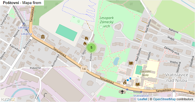 Poštovní - mapa firem