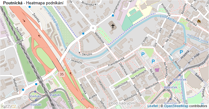 Poutnická - mapa podnikání