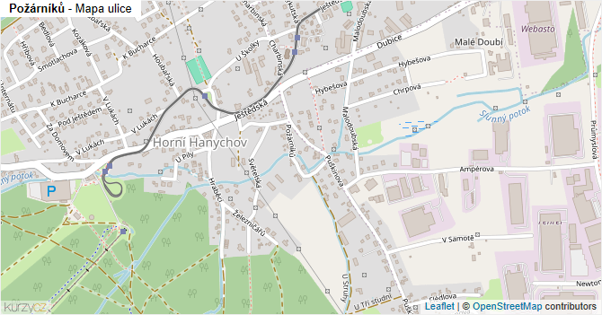 Požárníků - mapa ulice