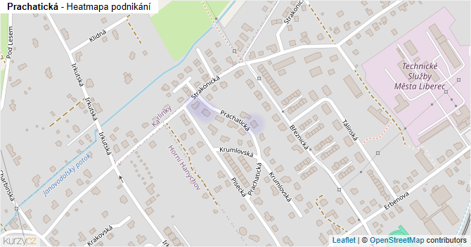 Prachatická - mapa podnikání