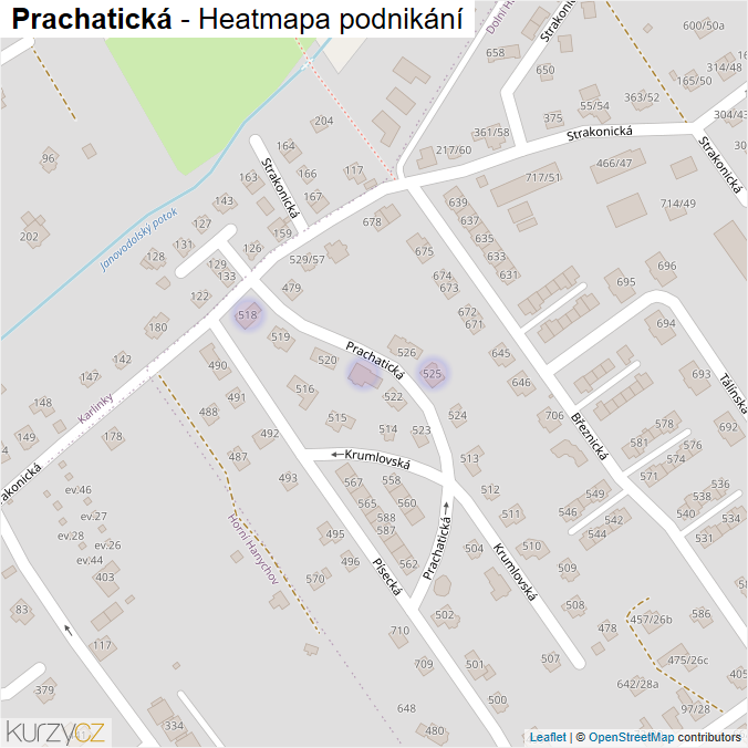 Mapa Prachatická - Firmy v ulici.