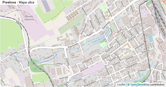 Preslova - mapa ulice