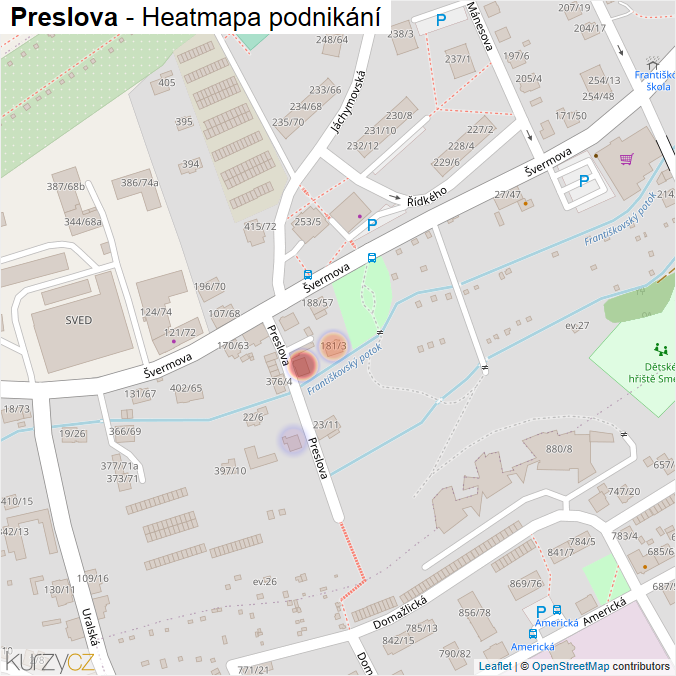 Mapa Preslova - Firmy v ulici.