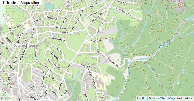Přírodní - mapa ulice