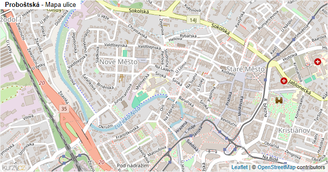 Proboštská - mapa ulice