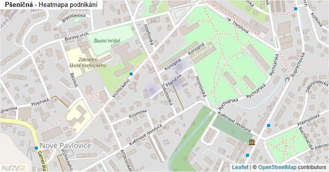 Pšeničná - mapa podnikání