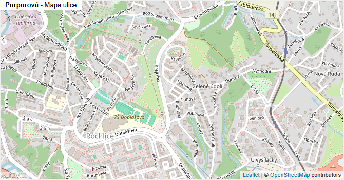 Purpurová - mapa ulice