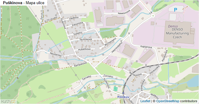 Puškinova - mapa ulice