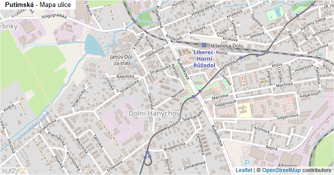Putimská - mapa ulice