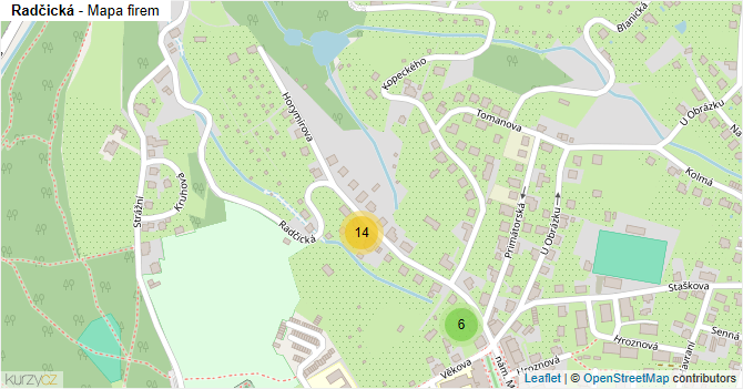 Radčická - mapa firem