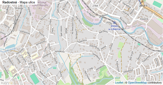 Radostná - mapa ulice