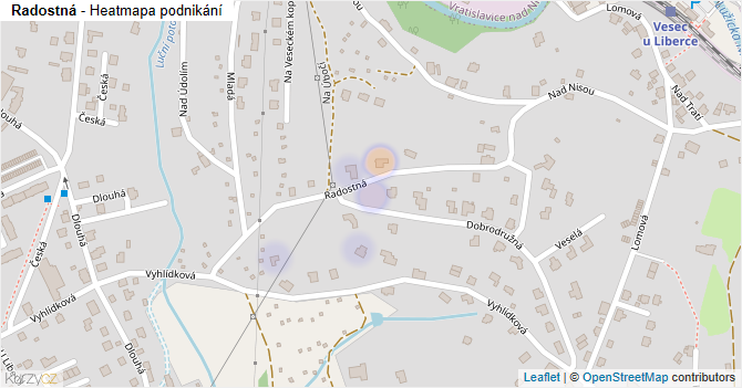 Radostná - mapa podnikání