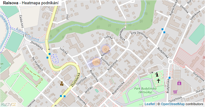 Raisova - mapa podnikání