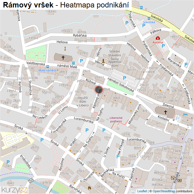 Mapa Rámový vršek - Firmy v ulici.