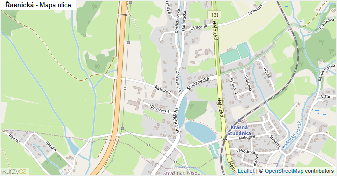 Řasnická - mapa ulice