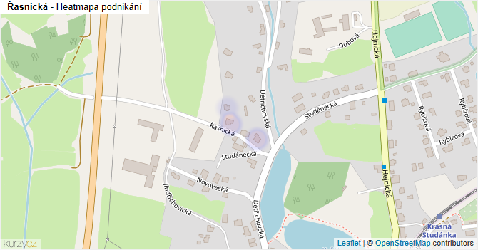 Řasnická - mapa podnikání