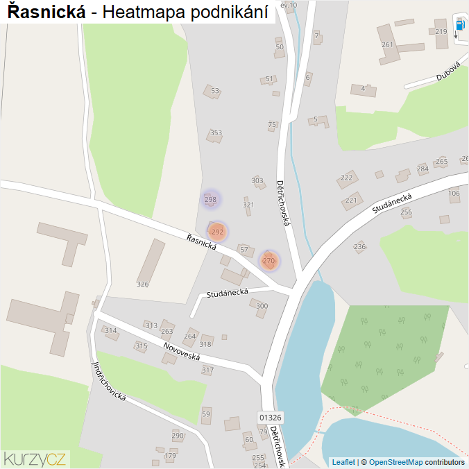 Mapa Řasnická - Firmy v ulici.