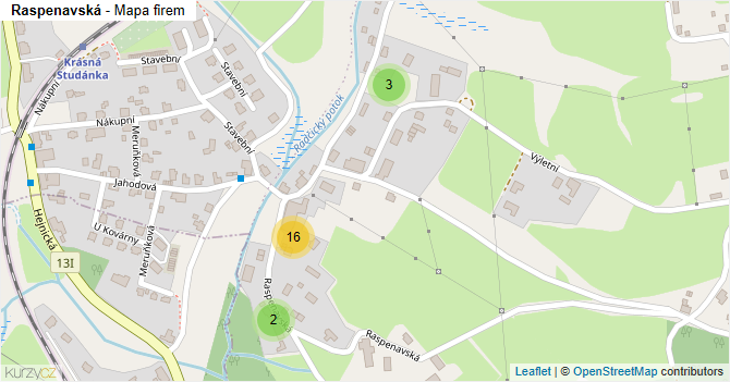 Raspenavská - mapa firem