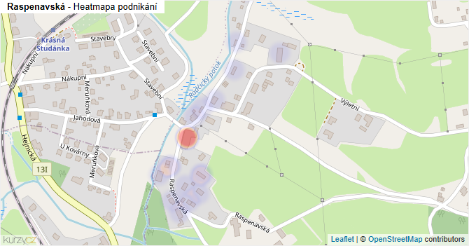 Raspenavská - mapa podnikání