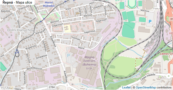 Řepná - mapa ulice
