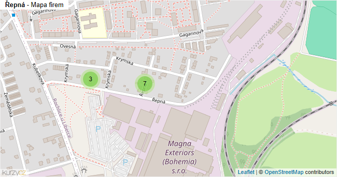 Řepná - mapa firem