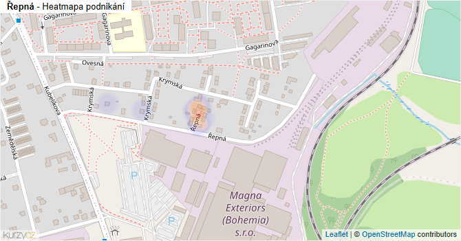 Řepná - mapa podnikání