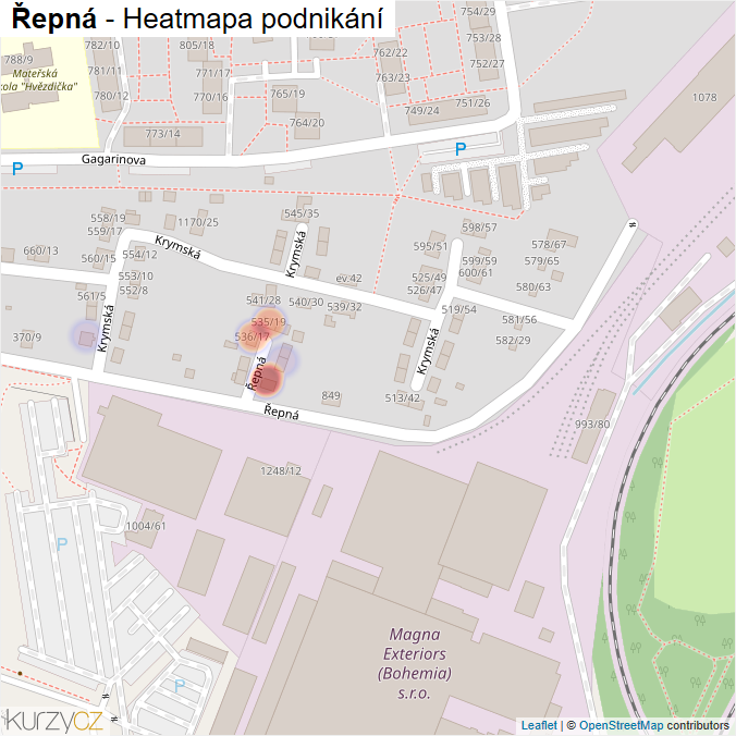 Mapa Řepná - Firmy v ulici.