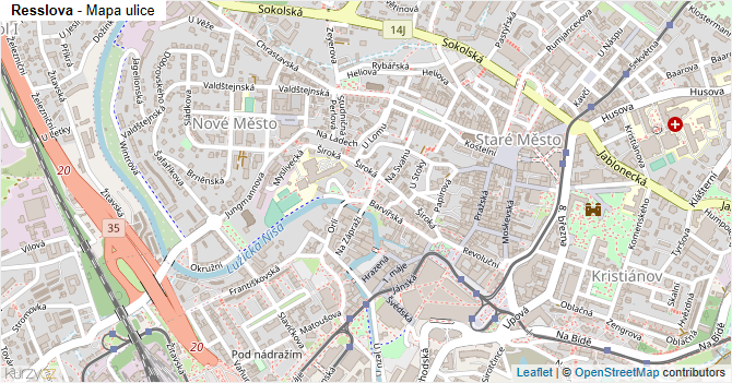 Resslova - mapa ulice