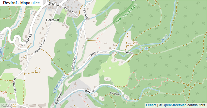 Revírní - mapa ulice