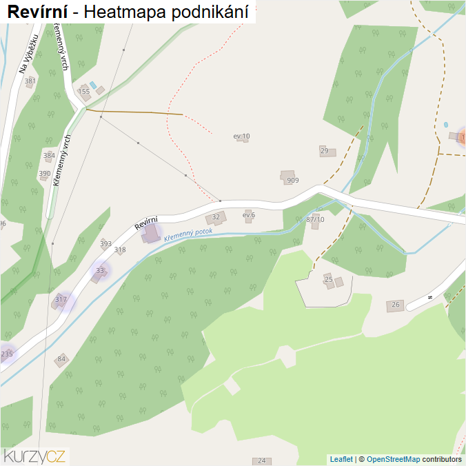 Mapa Revírní - Firmy v ulici.