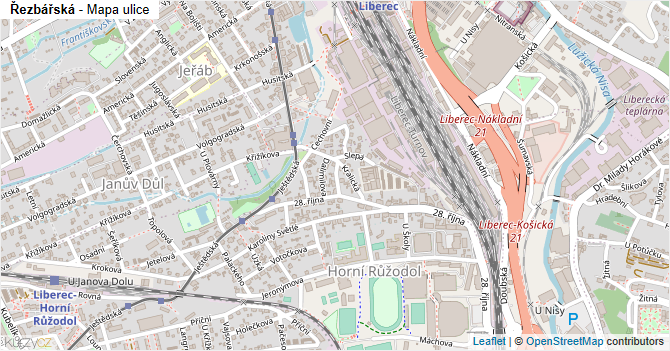 Řezbářská - mapa ulice
